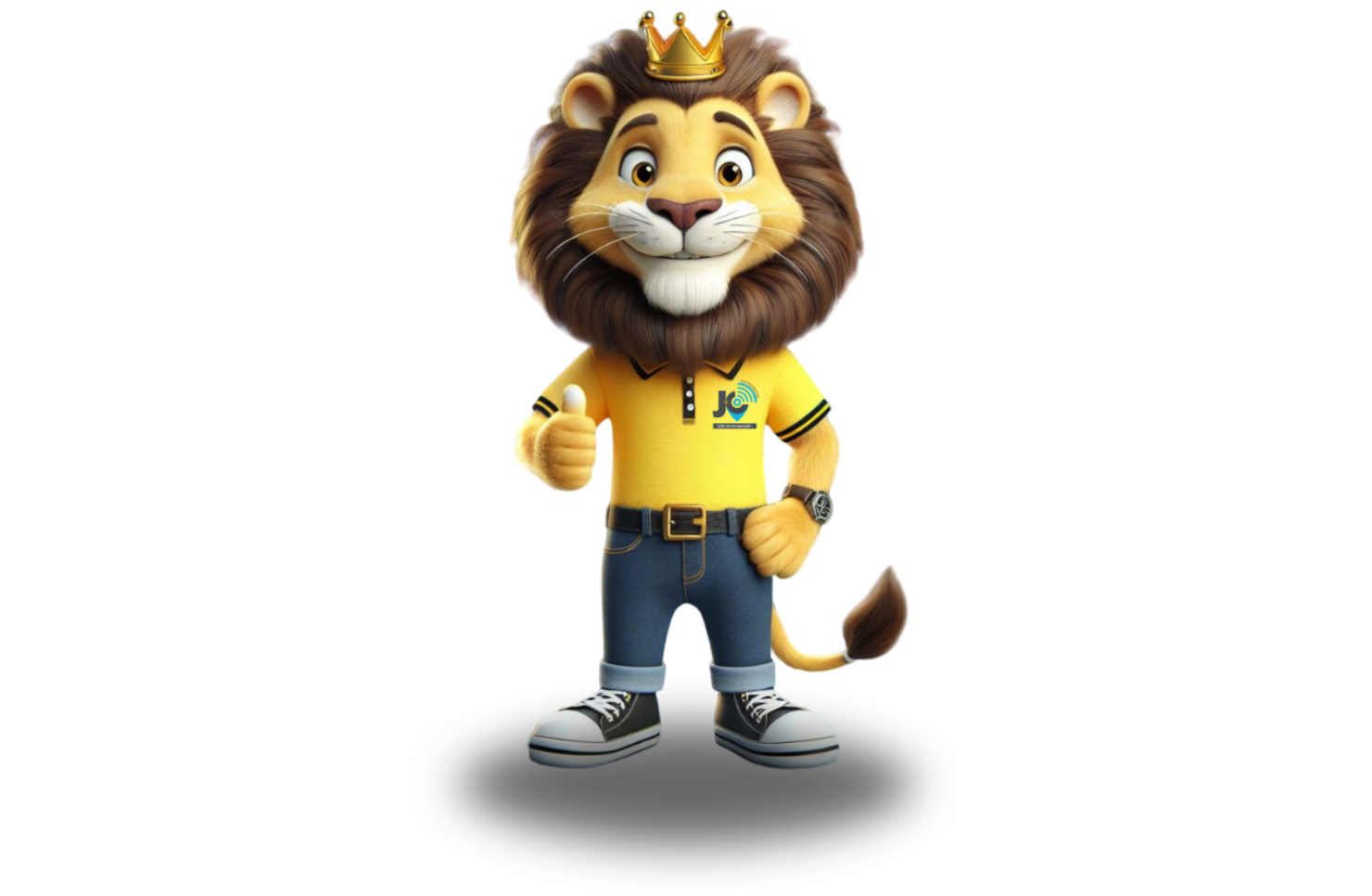 Mascote Leão J&C Rastreamento